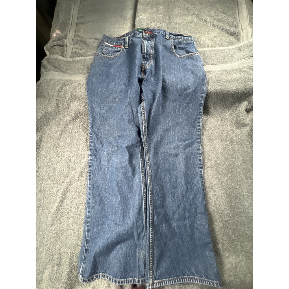 Vtg Y2K Tommy Hilfiger Tommy Jeans Wide Leg Baggy Relaxed Fit Hip Hop Size 38x30